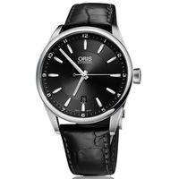 oris watch artix date leather