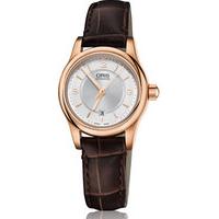 Oris Watch Classic Lady Date Rose Gold PVD Leather
