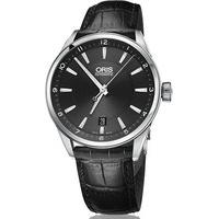 oris watch artix date leather