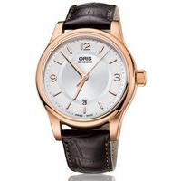 Oris Watch Classic Date Rose Gold PVD Leather