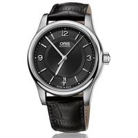 oris watch classic date leather