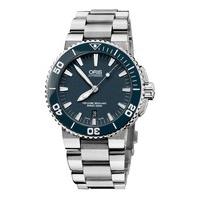 oris aquis mens automatic stainless steel bracelet watch