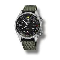 Oris Big Crown ProPilot Altimeter men\'s automatic green strap watch