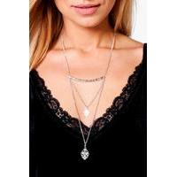 Ornate Layered Choker Necklace - silver