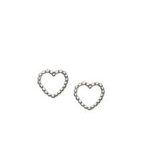 Orelia-Earrings - Tiny Open Heart Stud Earrings - Silver