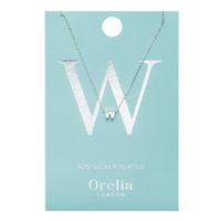 Orelia-Necklaces - Necklace Initial W - Silver