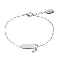 Orelia-Bracelets - Cut Out Star Bar Charm - Silver