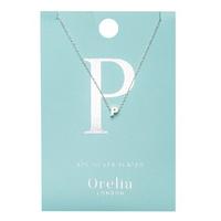 Orelia-Necklaces - Necklace Initial P - Silver