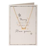 Orelia-Necklaces - Merry Christmas Script Giftcard - Gold