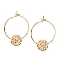 Orelia-Earrings - Chakra Thread Through Hoop - Gold