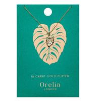 orelia necklaces palm leaf ditsy necklace gold