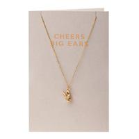 Orelia-Necklaces - Semi Precious Cheers Big Ears Bunny Giftcard - Gold