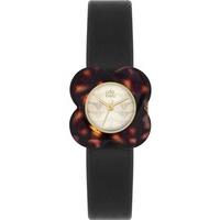 orla kiely poppy tortoiseshell black strap watch ok2064