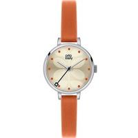 orla kiely ivy orange leather strap watch ok2013