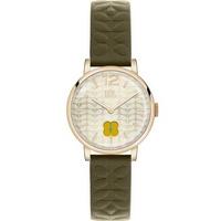 Orla Kiely Frankie Green Leather Strap Watch OK2006