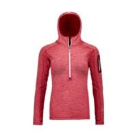 ORTOVOX Fleece Light Melange Zip Neck W hot coral