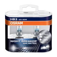 Osram Nightbreaker Unlimited Hb3 9005 Bulbs Twin Box 12V 60W