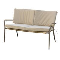 OSeasons Milos Rattan and Aluminium 2 Seater Bench in Light Taupe