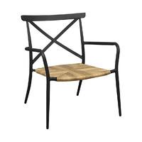 OSeasons Milos Rattan and Aluminium Arm Chair in Black