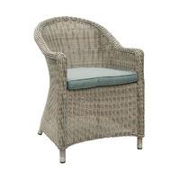 OSeasons Hampton Rattan Arm Chair with Round Back in Chic Walnut