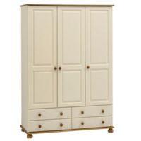 oslo cream 3 door 4 drawer wardrobe h1853mm w1296mm