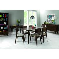 Oslo Walnut 6 Seater Dining Table & Choice of 6 Dining Chairs (Table & 6 Charcoal Fabric Chairs)