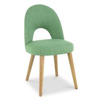 Oslo Oak Aqua Fabric Upholstered Dining Chairs - Pair