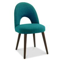 oslo walnut teal upholstered dining chairs pair