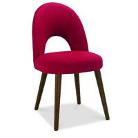 oslo walnut red fabric upholstered dining chairs pair