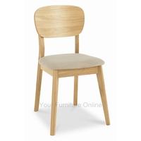 Oslo Oak Veneered Back Dining Chairs - Pair