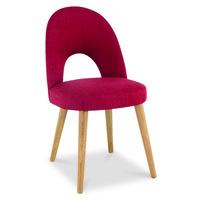 oslo oak red fabric upholstered dining chairs pair