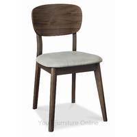 oslo walnut veneered back dining chairs pair