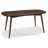 Oslo Walnut 6 Seater Dining Table & Choice of 6 Dining Chairs (Table & 6 Linen Fabric Chairs)