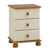 Oslo Cream 3 Drawer Bedside Chest (H)581mm (W)441mm