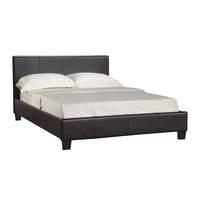 oslo leather bed frame kingsize brown