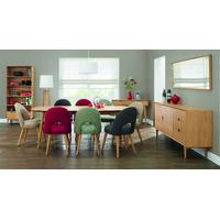 Oslo Oak Dining Table with 6 Upholstered Chairs