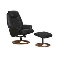 Oslo Chocolate Bonded Leather Recliner with Footstool