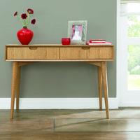 oslo oak console table with drawers