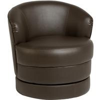 Osman Swivel Tub Chair In PU Expresso Brown