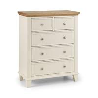 Oskar Oak and White 2 Over 3 Drawer Chest