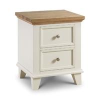 Oskar Oak and White 2 Drawer Bedside Chest