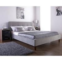 ostrosky chesterfield style bed in silver fabric