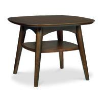 oslo walnut lamp table with shelf