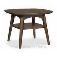 oslo walnut lamp table with shelf