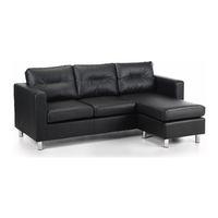 Osaka Faux Leather Chaise Sofa Black