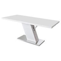 Osmen Dining Table In White High Gloss With Chrome Base