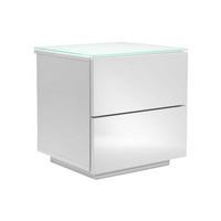 Oslo High Gloss White Modular Storage Unit With Glass Top