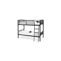 Oslo Metal Bunk Bed By Limitless Base (Black, Twin Bunk)