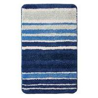 oslo stripes bath mat blue