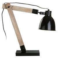 Oslo Adjustable Table Lamp Wood Iron Black Natural